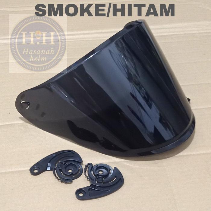 KACA HELM NHK R6 CLEAR BENING FLAT VISOR NHK R6 BENING CLEAR - HITAM - SMOKE/HITAM