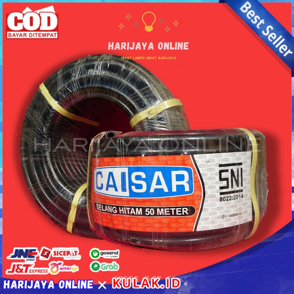 CAISAR SELANG GAS HITAM 50 METER ROLL SELANG KOMPOR GAS LPG SNI TEBAL