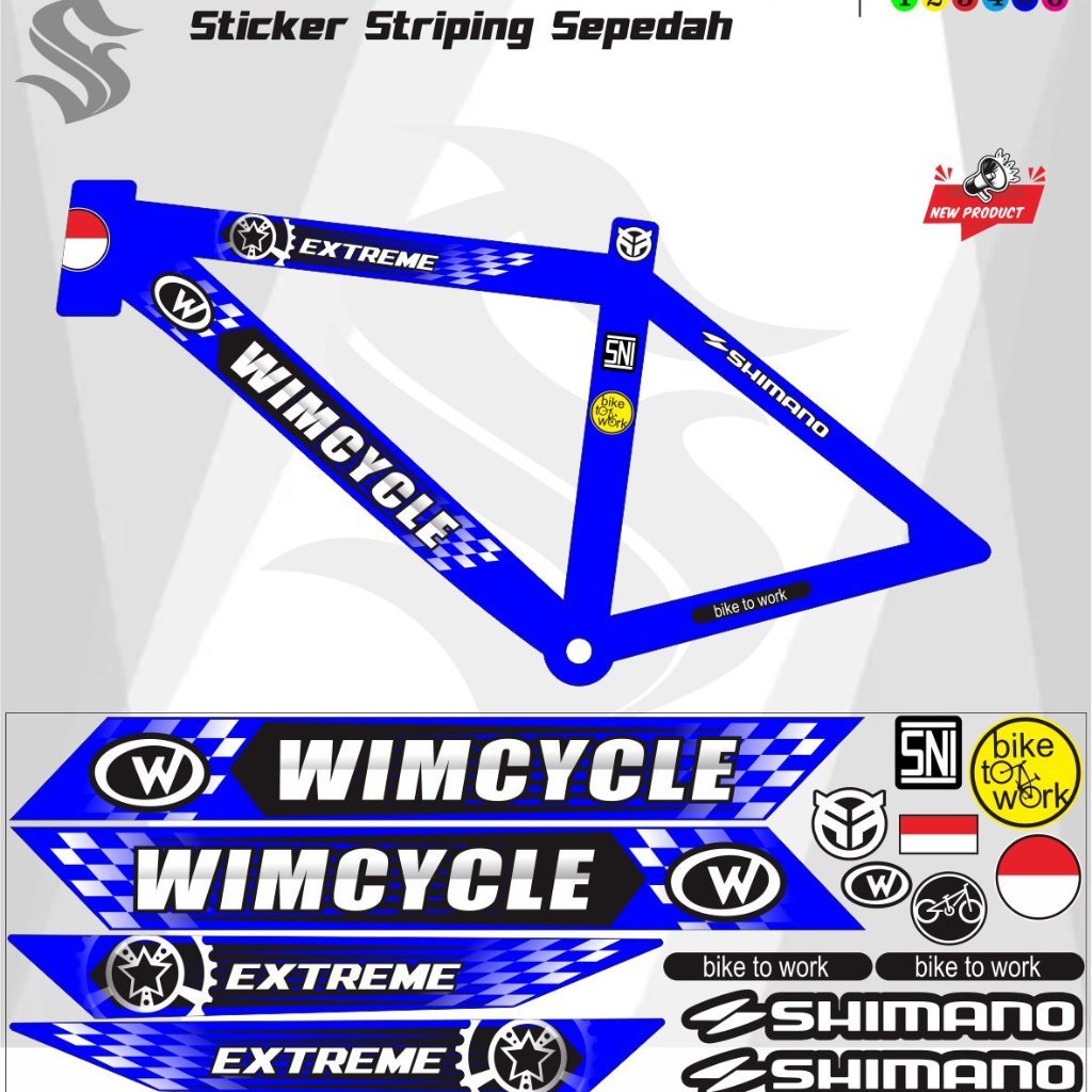 STIKER STRIPING VARIASI UNIVERSAL SEPEDA WIM CYCLE / STICKER SEPEDA