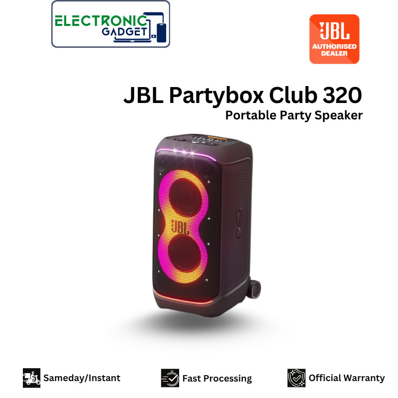 JBL PartyBox Stage 320 Portable Party Speaker with Wheels