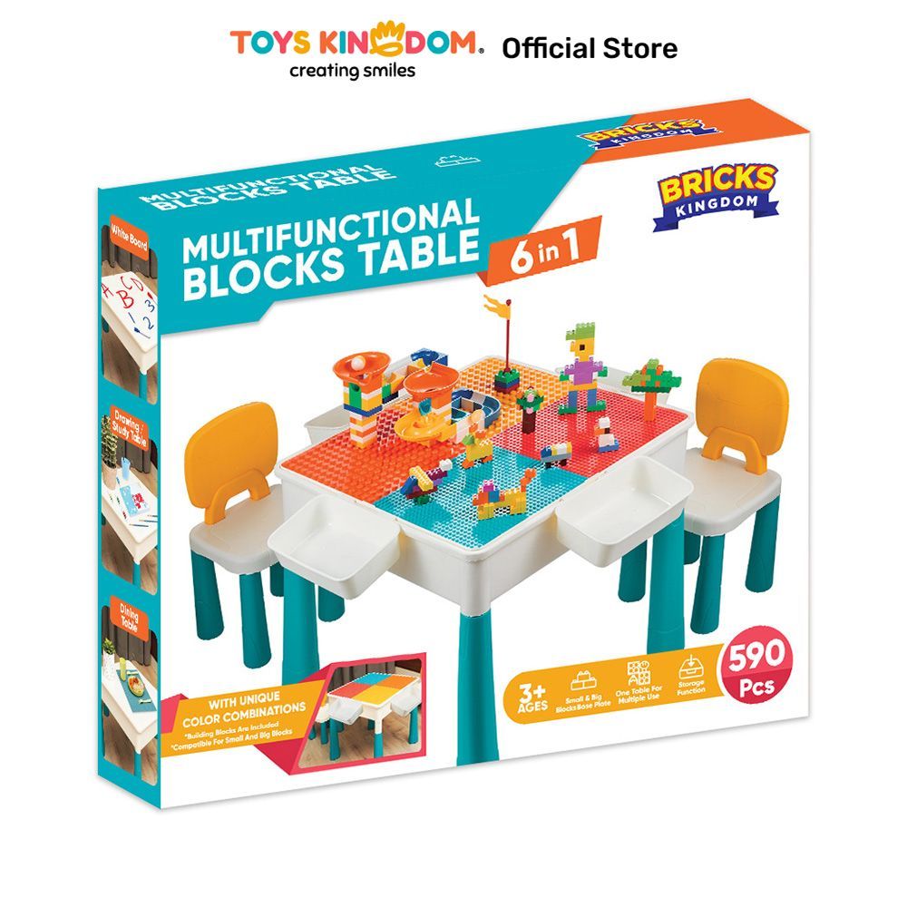 Toys Kingdom Bricks Kingdom Set Meja & 2 pcs Kursi Anak Building Bricks - Mix Meja Kursi Anak Blok S