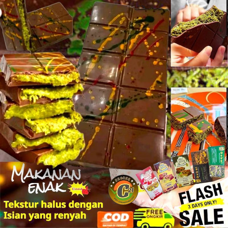 VIRALIN GRATIS ONGKIR Asli internet-famous Dubai chocolate/ pistachio kunafa chocolate/ coklat arab/