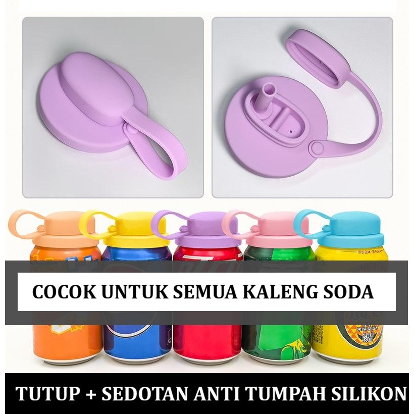 Sedotan Gelas Kaleng Sedotan minuman soda bahan silikon tutup penutup rapat anti tumpah anak anak ba