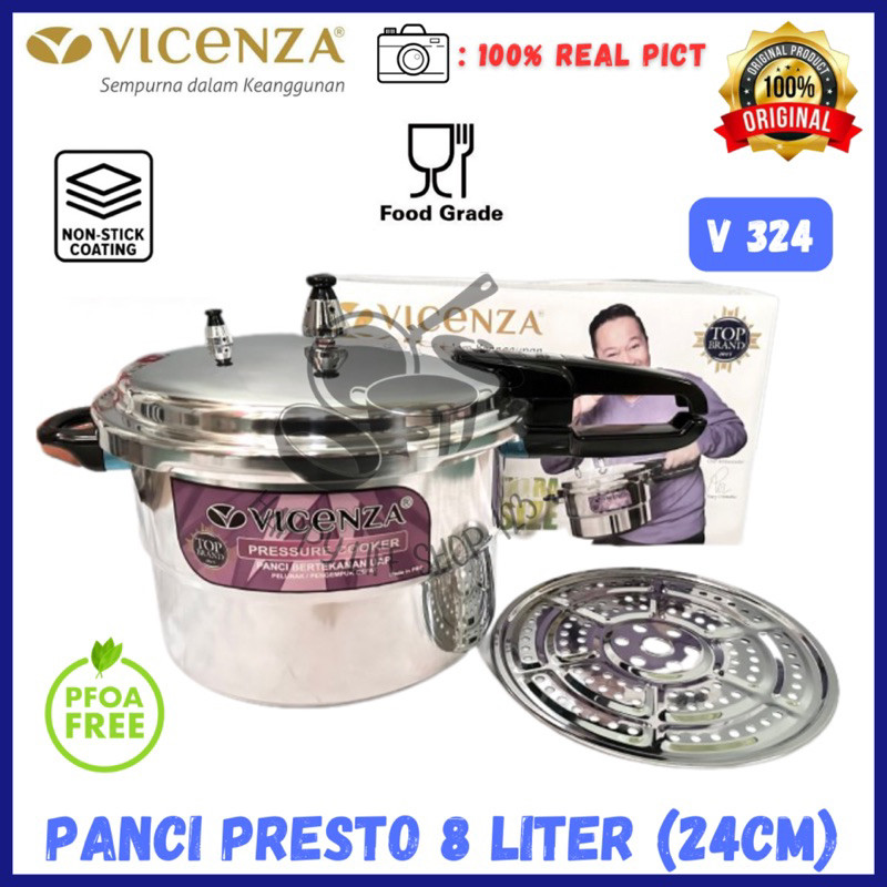 Presto 8 Liter VICENZA V324/Presto 8ltr VICENZA/Presto 12ltr VICENZA/Panci Presto 12ltr VICENZA