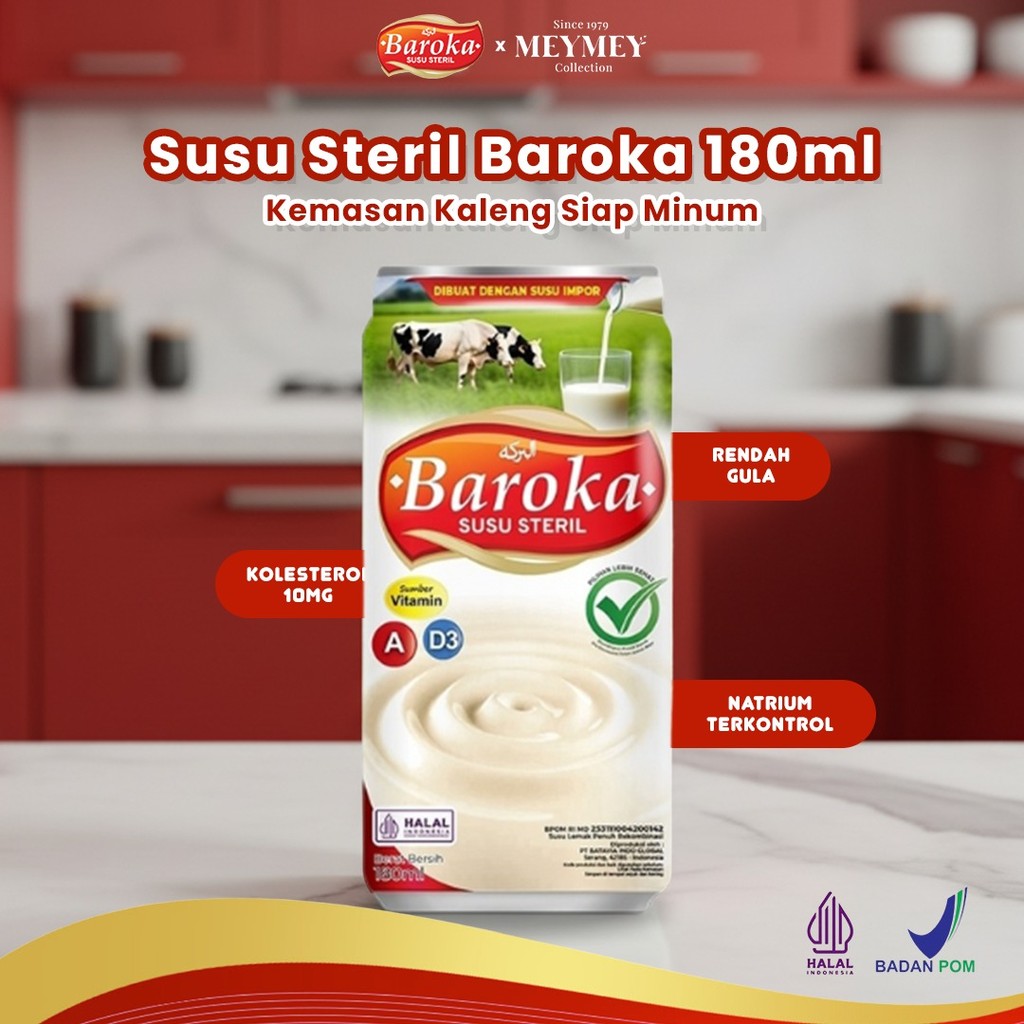 

Susu Steril Baroka 180ml Kemasan Kaleng Siap Minum / Susu Sehat