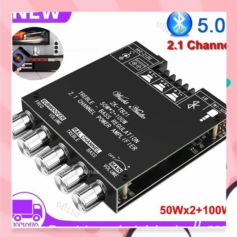 TPA3116D2 ZK-TB21 Amplifier Board Bluetooth 5.0 Class D 2.1 Channel 50W x2 + 100W Subwoofer Modul Au