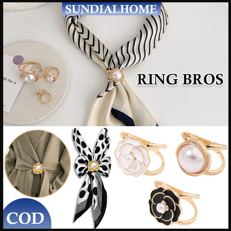 5PCS Ring Bros Multifungsi Bros Ring Cincin Mewah Besar Aksesoris/Ring Hijab Logam Bros Cincin Jilba