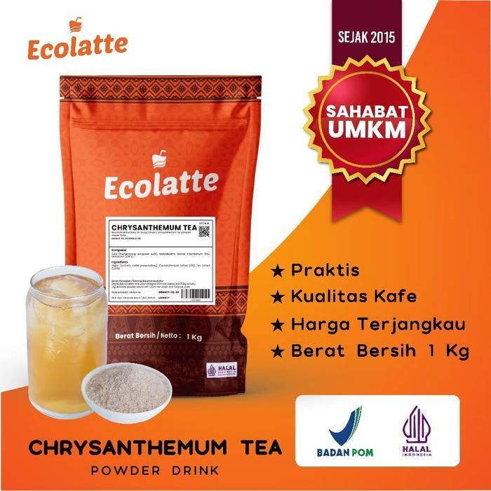 [zerov] Ecolatte Chrysantemum Teh Bubuk Minuman 1Kg Usaha Minuman UMKM