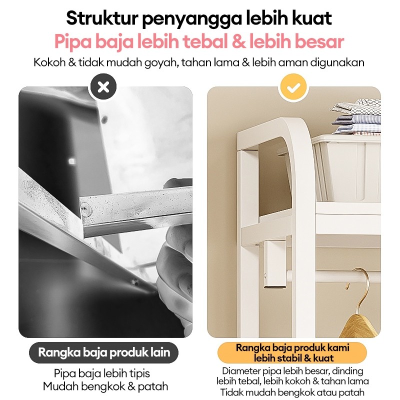 Rak Baju Gantung Gantungan Baju Stand Hanger Rak Pakaian Lemari Pakaian Lemari Besi Pakaian