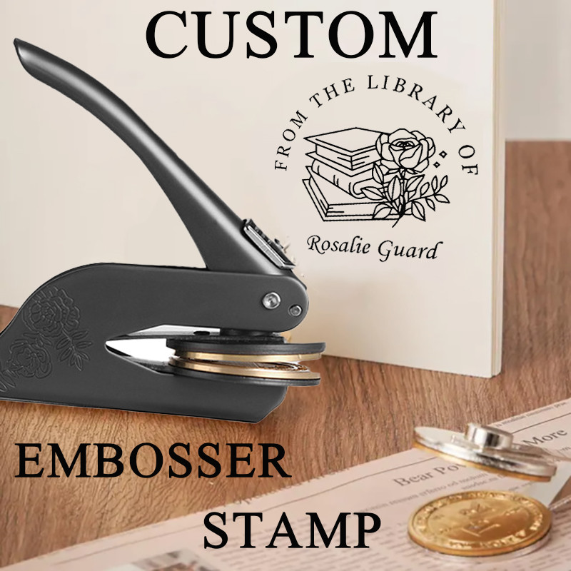 BOOK EMBOSSER Personalized, Animal, Plant and Book Story Series Custom Embosser, Custom From The Lib