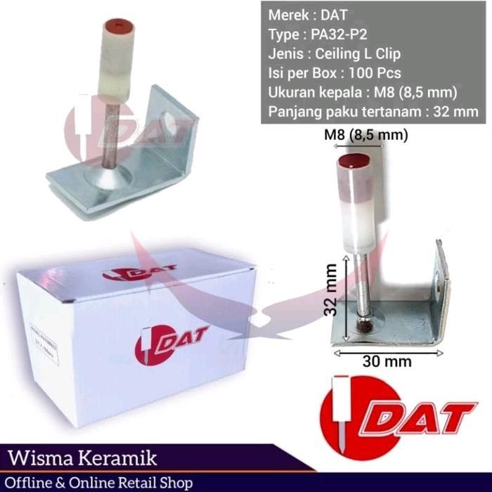 DAT Paku tembak Beton, Paku stamset boset Plafon 8,5 mm ceiling Nail 8,5 mm - L 8.5 x 32mm by Bunga 