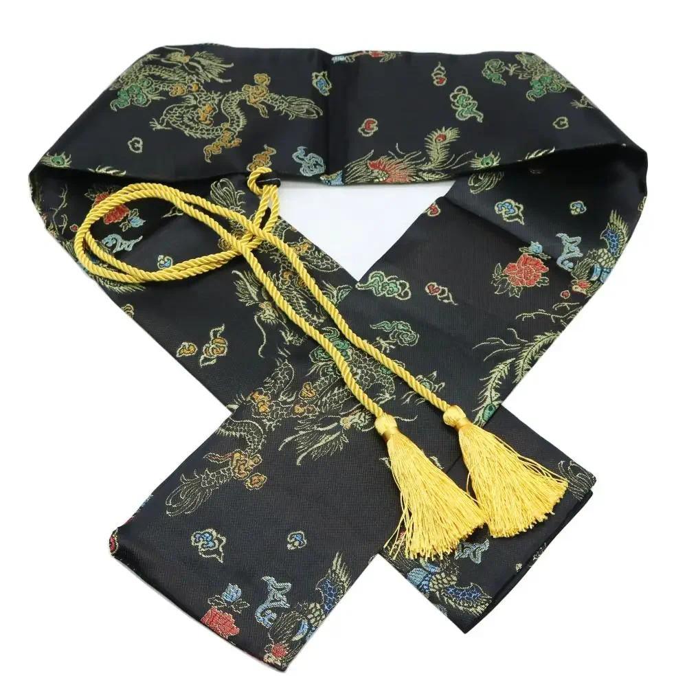 51"Black Silk Dragon and Phoenix Japanese Katana Samurai Sword Carry Bag