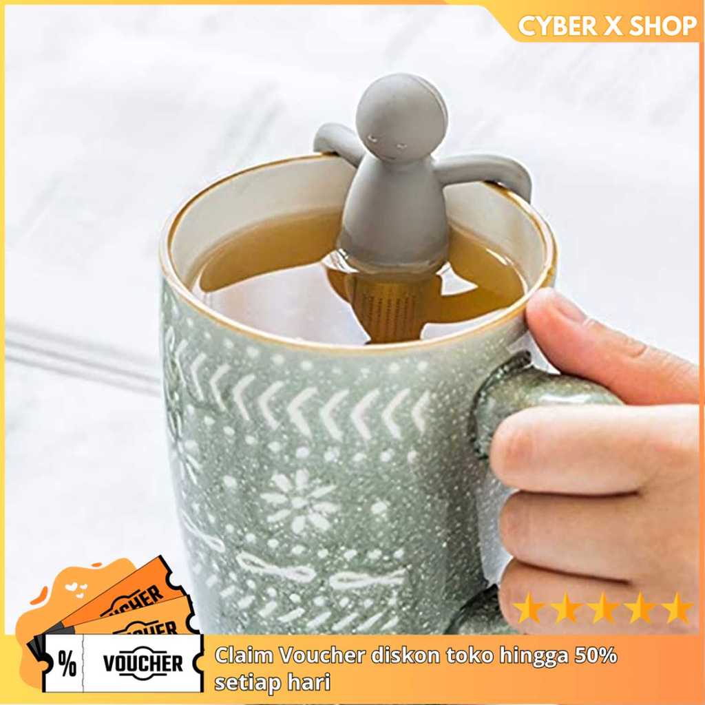 [CYBER] Saringan Teh Infuser Silicone Chilling Man | Peralatan Dapur Rumah Tangga Lucu | Alat Seduh 