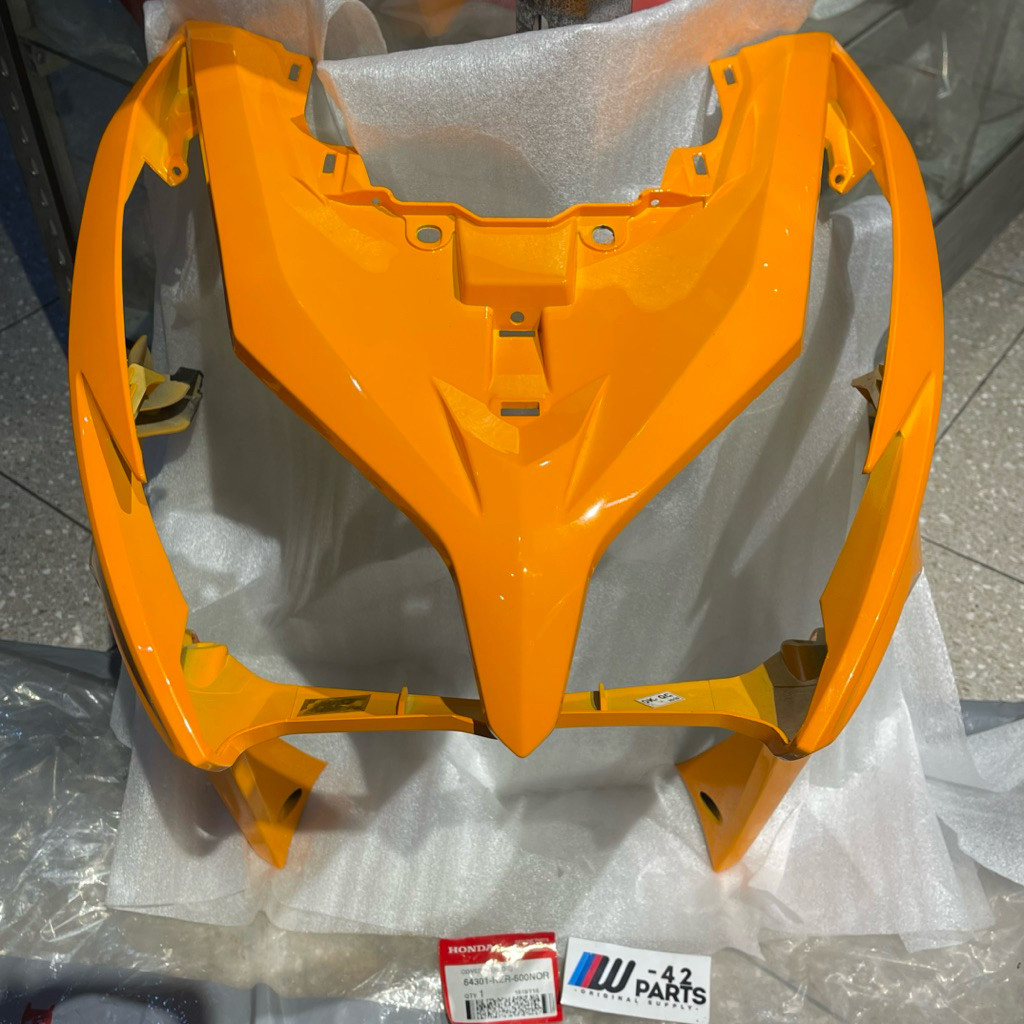 COVER BODY TAMENG PANEL TEBENG LAMPU DEPAN VARIO TECHNO 125 FI OLD LAMA KZR OREN ORANYE ORIGINAL AHM