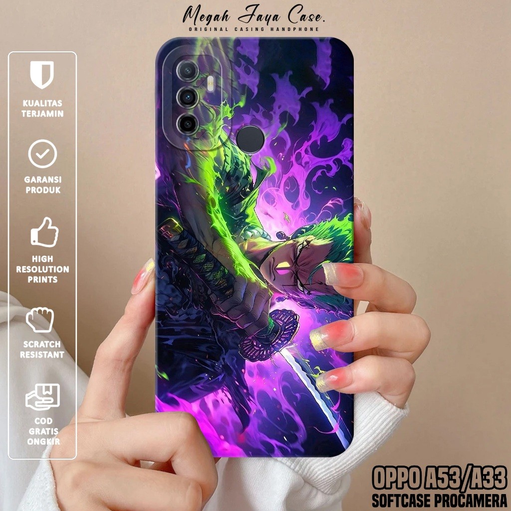 Case OPPO A53 / OPPO A33 - Softcase Hp OPPO A53 / OPPO A33 Motif Roronoa Zoro - Silikon Hp OPPO A53 