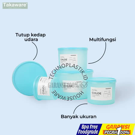 Takaware Chloe Food Container Plastik Set 5pcs 5000ML Wadah Makanan Rumah Tangga