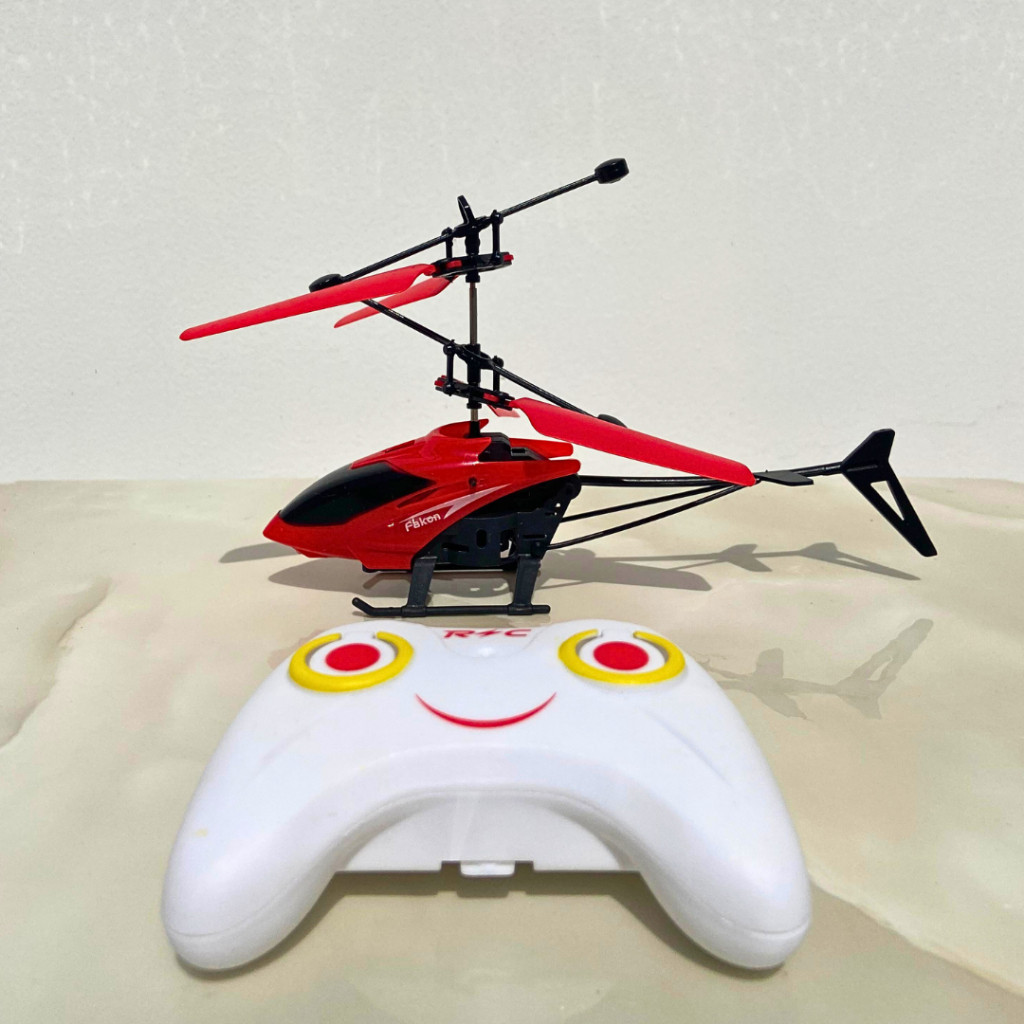Mainan RC Helicopter Anak Rechargeable Bisa Terbang LED Anti Bentur Remote Control