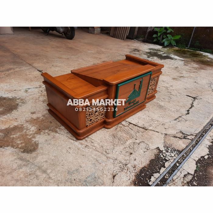 meja majelis + mimbar duduk + meja ngaji + podium + mimbar + mihrab
