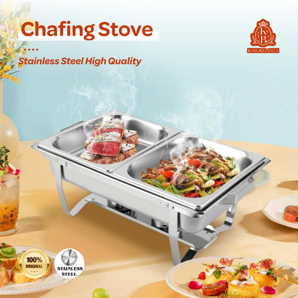 Sorveena Living – Chafing Dish Prasmanan Stainless 2 Bagian ACS-2 Serbaguna