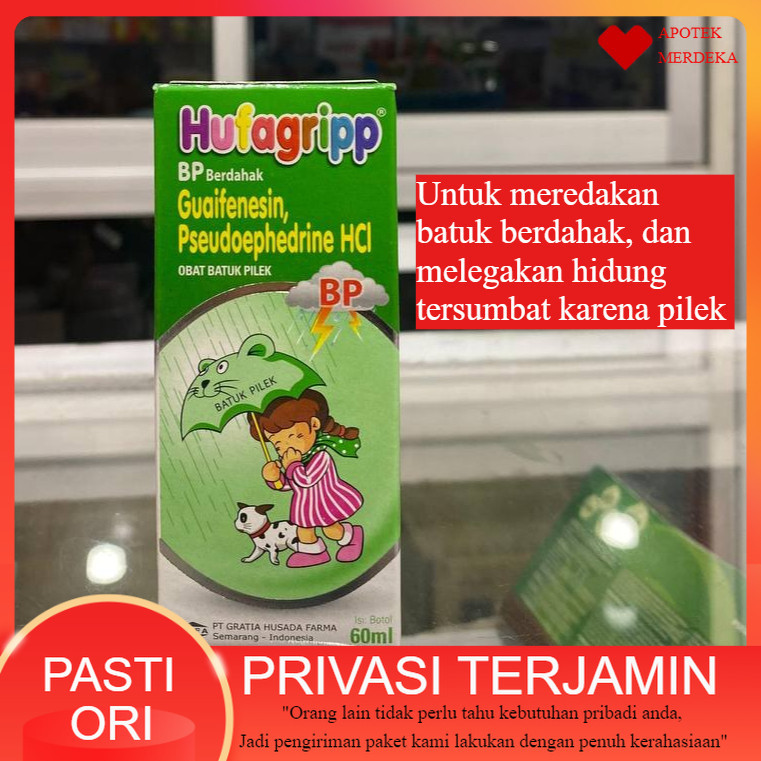 Hufagrip Hufagripp Bp Berdahak Sirup 60 Ml Meredakan Batuk Berdahak Disertai Pilek Pada Anak | Hufag