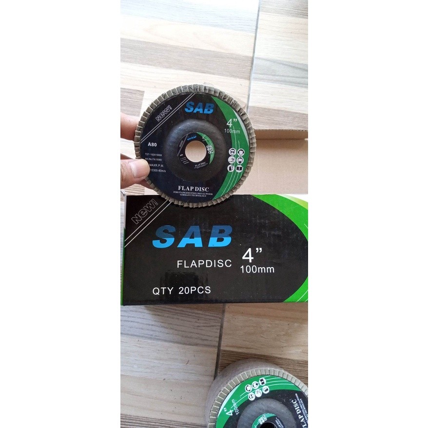 Amplas susun flap disc 4 inch SAB grit 80 100x16mm 1 pcs