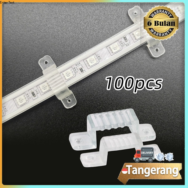 100pcs Klem Led Strip Plafon Dinding / Klem Lampu Led / Selang Led Strip Clamp