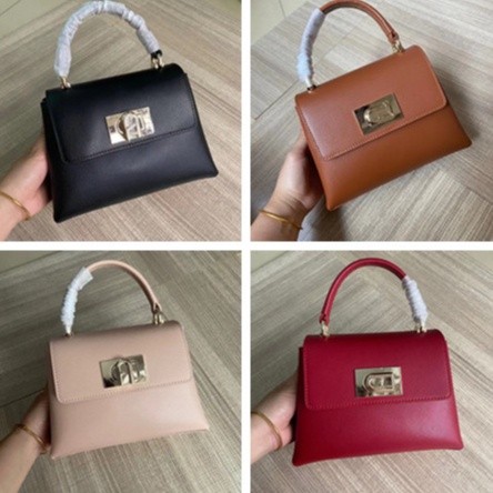 Original 2025 New Furla Lady‘s  Counter Latest 1927 Series Four Colors Mini Lychee Print Leather Tot