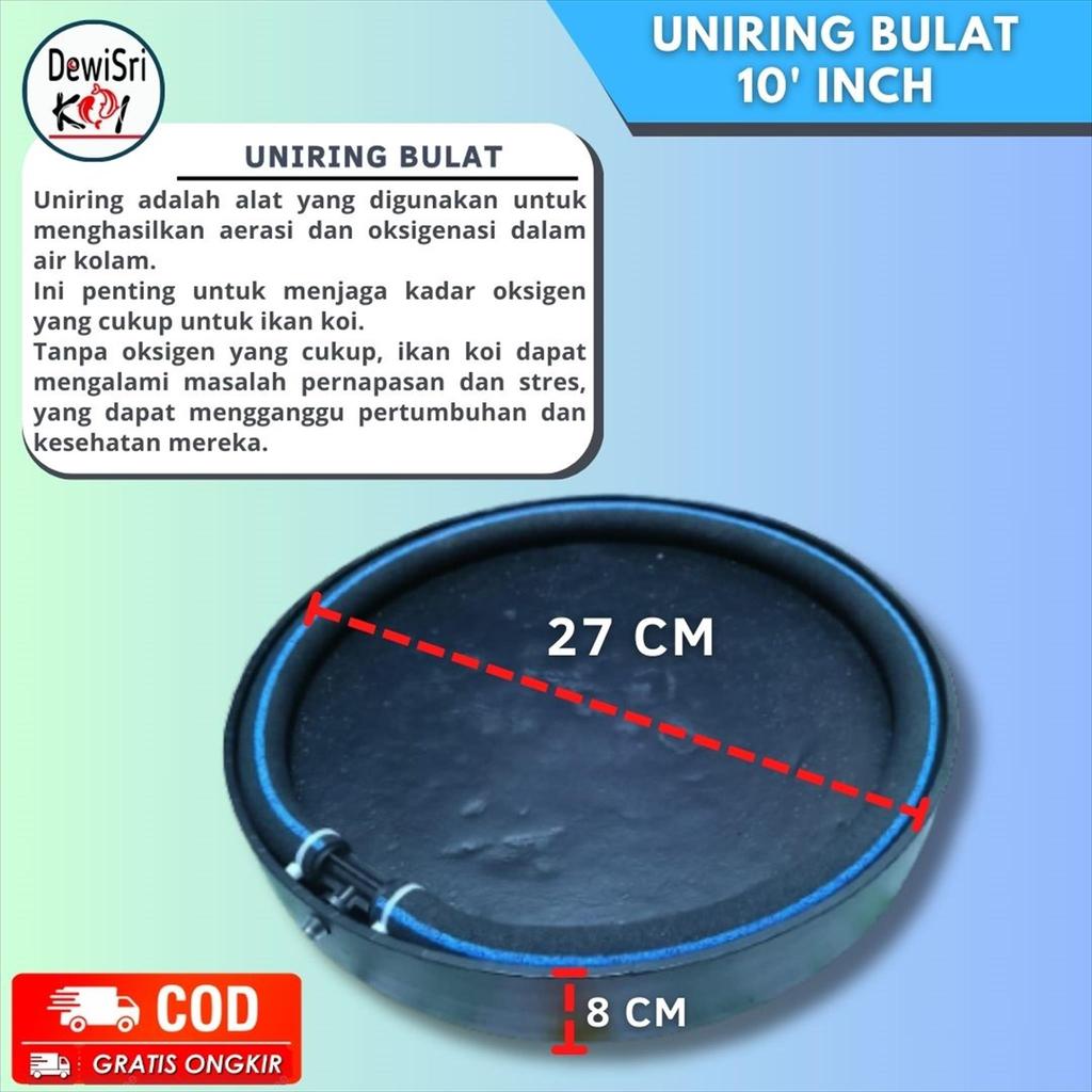 Aerator Uniring 10 Inch Diffuser Gelembung Udara tenggelam Kolam Koi