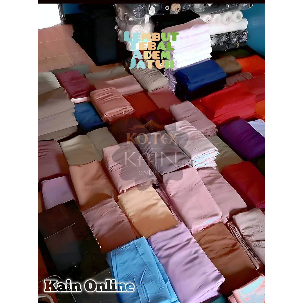 Kain murah kiloan polos persetengah kilo kain super lembut tebal adem jatuh cocok untuk tunik dres g