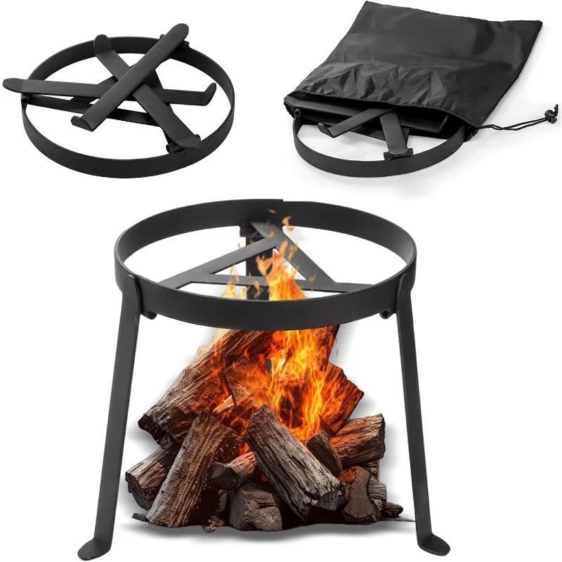 Cooking Tripod for Campfire, Folding Camping Tripod Grill Open Fire Cooking Stand, Heavy-Duty Tripod