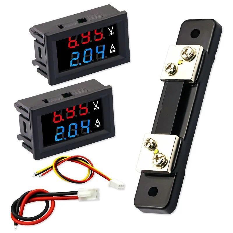 2PCS Dual Display Volt Amp Meter DC Voltmeter Ammeter LED Digital DC 4.5-100V/50A Voltage Current Me