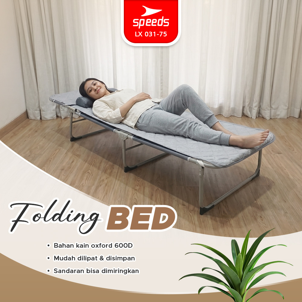 SPEEDS Kursi Santai Lipat Folding Bed Kursi Malas Velbed Tempat Tidur Lipat Kursi Ranjang 031-75