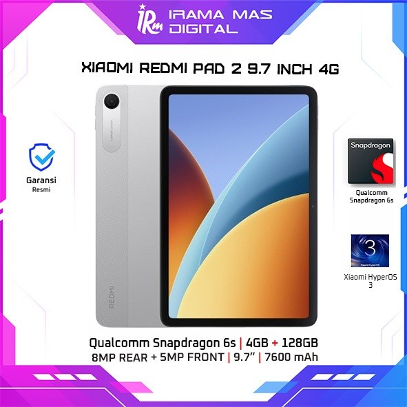 XIAOMI REDMI PAD 2 9.7 INCH 4G 4GB 128GB (GRAY, SILVER)
