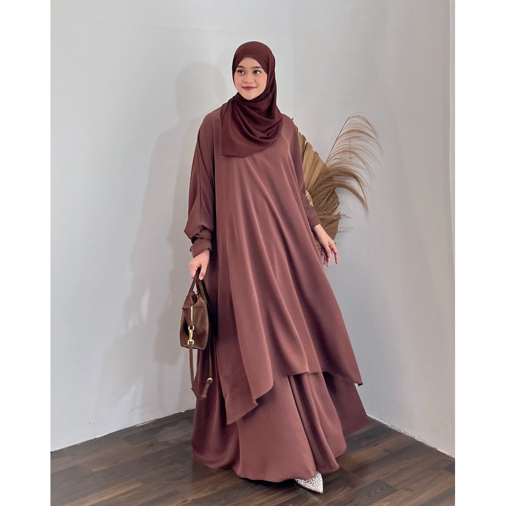 MARYAM SETROK - Setelan rok maryam polos bahan balmain silk premium