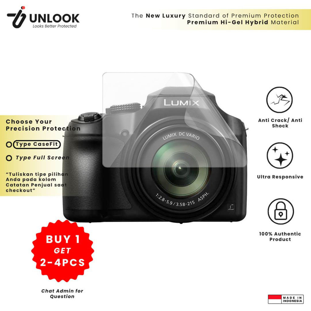 UNLOOK Hi-GEL HYBRID Hydrogel+ Screen Guard for Panasonic Lumix DMC-G1, DMC-FZ80, DMC-FZ70, DMC-FZ60