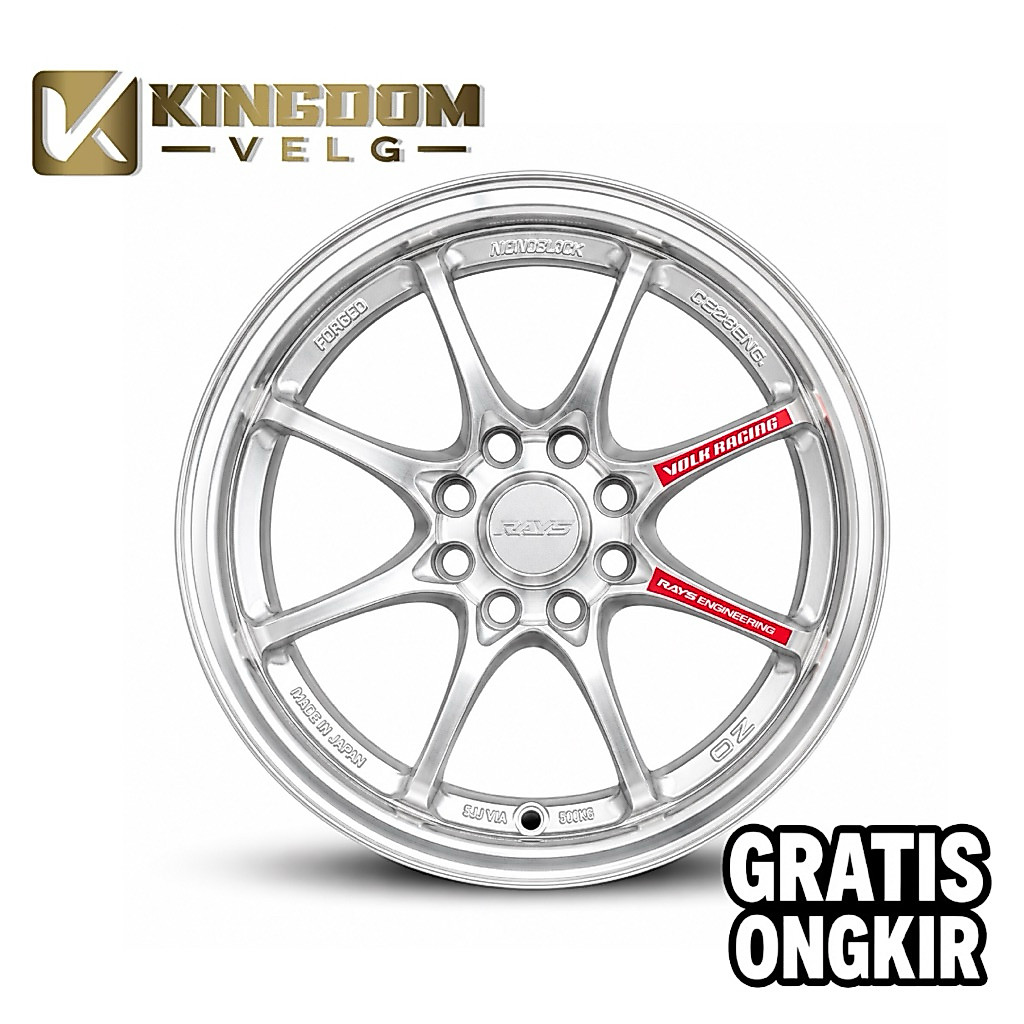 Velg JF CE28 Ring 15 Lebar 6,5 Lubang 8x100-114,3 ET40 Silver untuk Avanza, Livina, Sigra, Agya, Bri