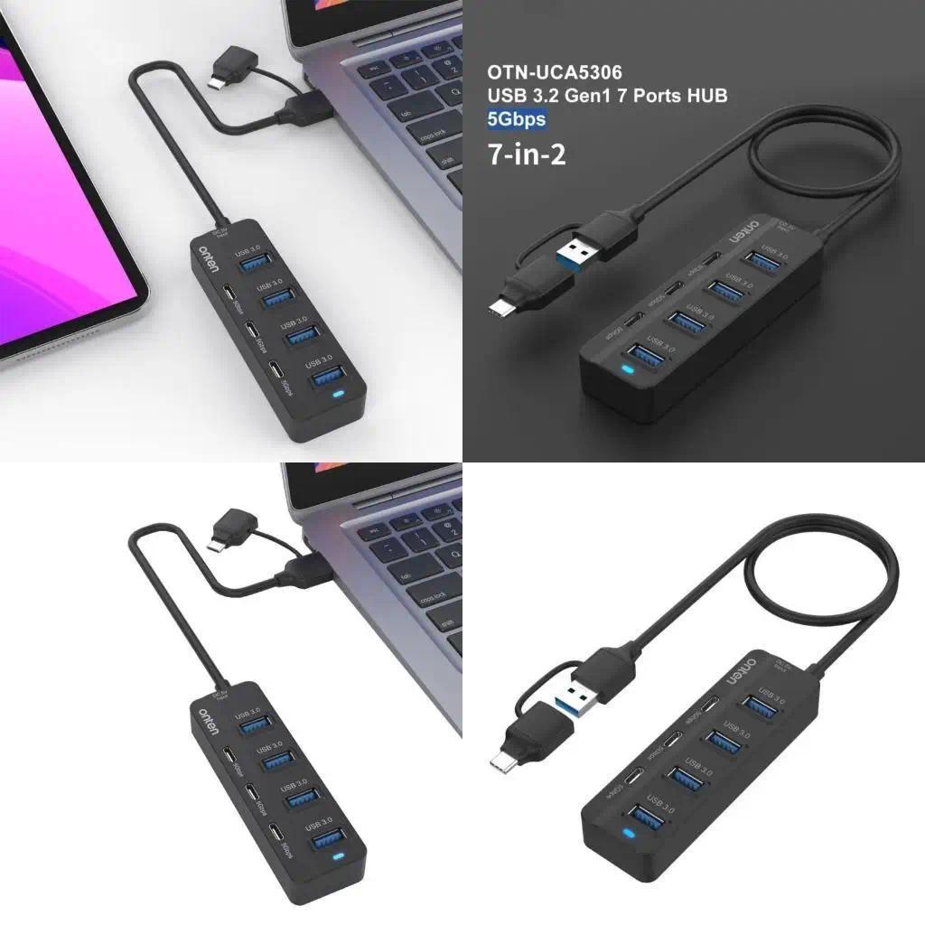 31BA 4x USB3.0 Ports 3x USB C Ports 5Gbps USB 5Gbps Data Hub