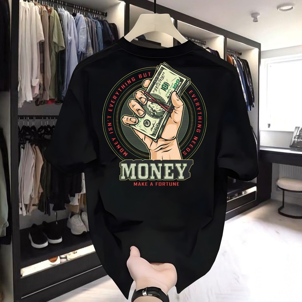 Classic Soft Kaos Pria Distro Bahan 100% Katun Lengan Pendek Gaya Retro Amerika Street Style Lembut 