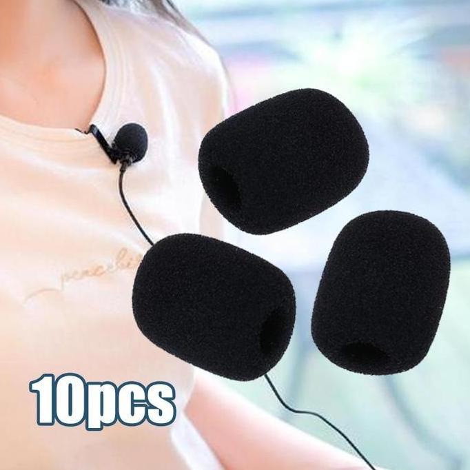 NIFQOC 10pcs Busa Mic Headset Shure Foam Microphone - Busa Hitam 1pc Sponge Cover Kualitas Tinggi | 
