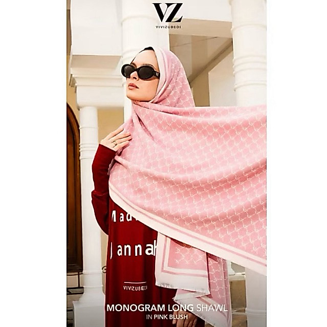 Vivi Zubaedi Long Shawl - Pink Blush