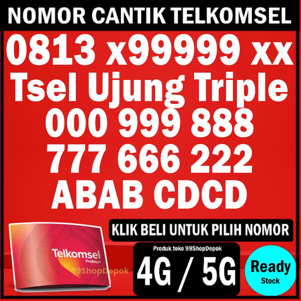 Kartu Perdana Nomor Cantik Simpati 1550 Nomer Cantik Telkomsel 5g 4g TRIPLE 000 999 888 777 222 111
