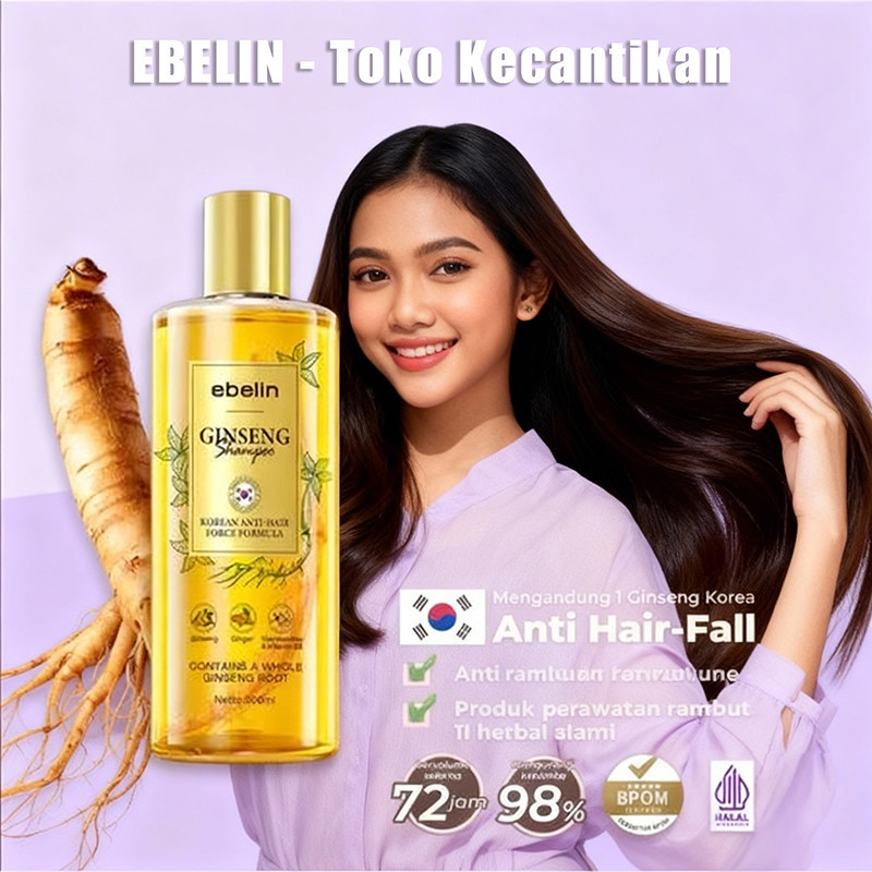 EBELIN - Shampo Ginseng Impor Korea Shampo Anti Rontok dan Pengontrol Minyak 120ML/300ML