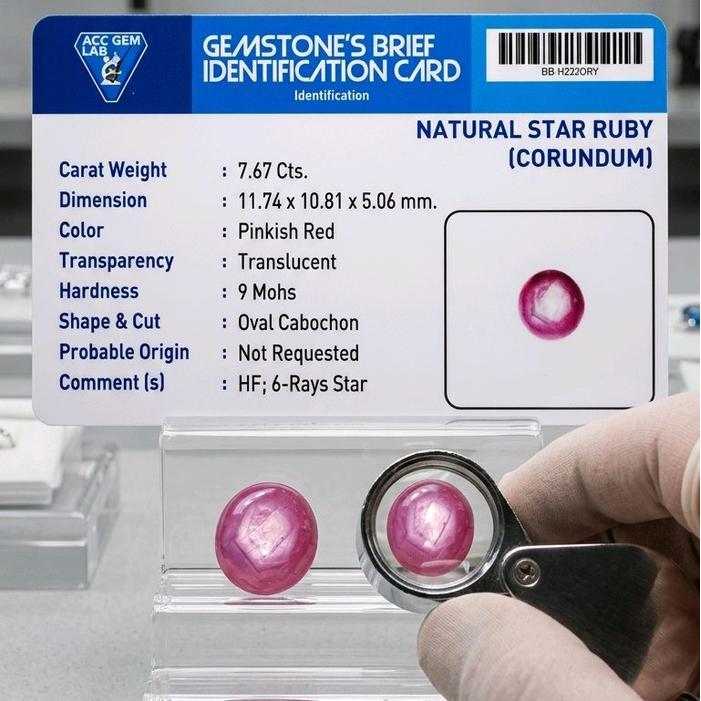 Batu Permata Ruby Star Fatwa Pinkish Red
