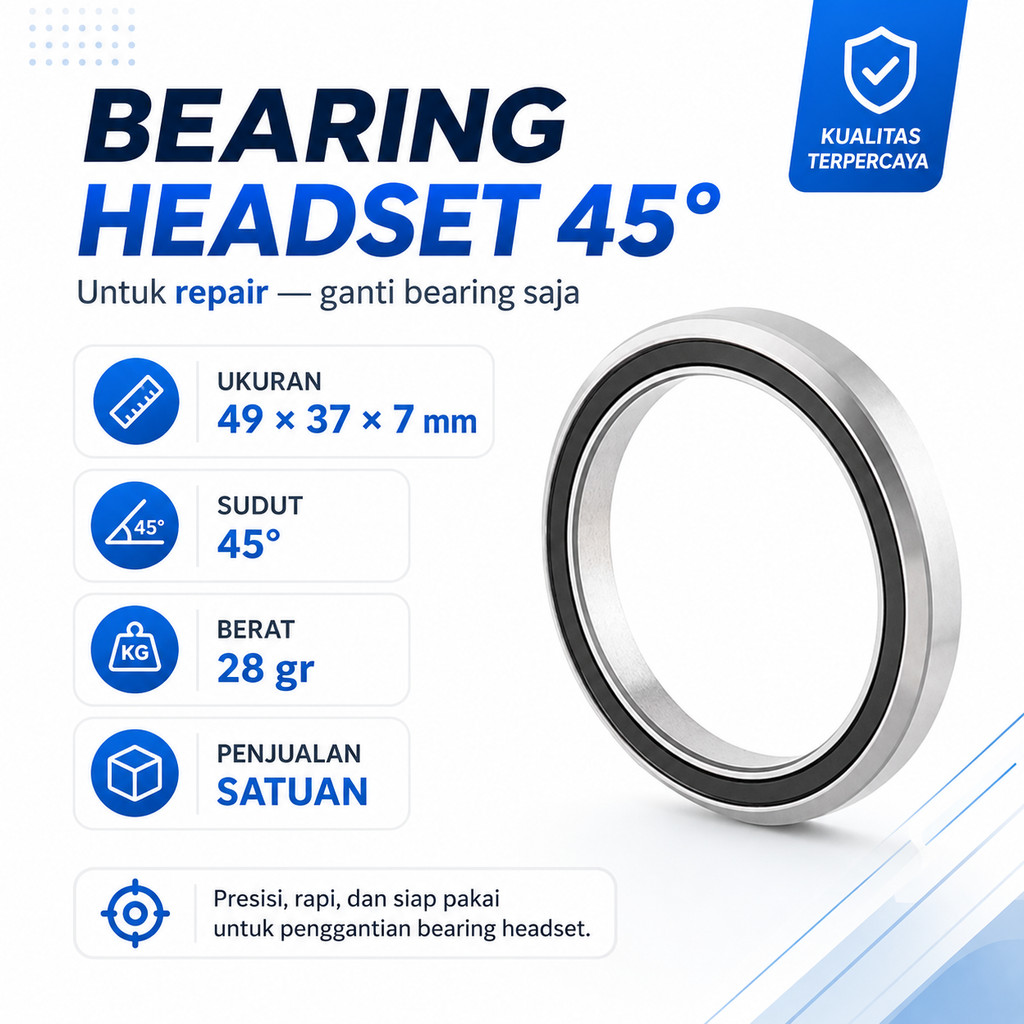 Bearing Headset 49x37x7 mm Taper 49 untuk Sepeda 49mm