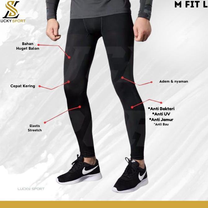 Mizusport- New- Celana Legging Leging Panjang Ls Polos Training Futsal Gym Fitness Olahraga Nyaman B