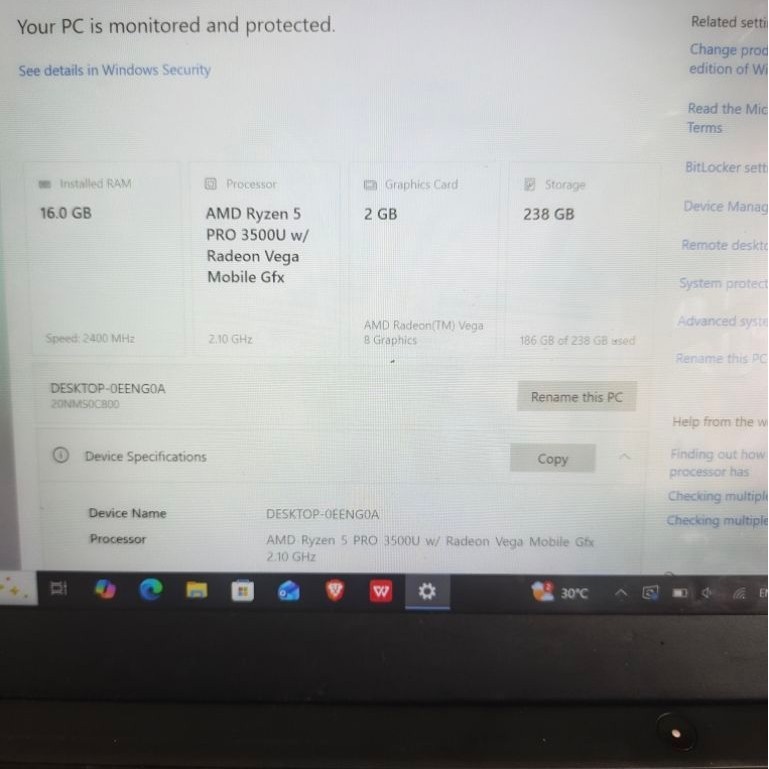 thinkpad x395 16/256gb ryzen 5 3500u touchscreen