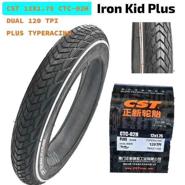 Foto Ban Luar CST Iron Kid Plus 12x1.75 120TPI 12 x 1.75 inch Non Folding Pushbike Balance Bike