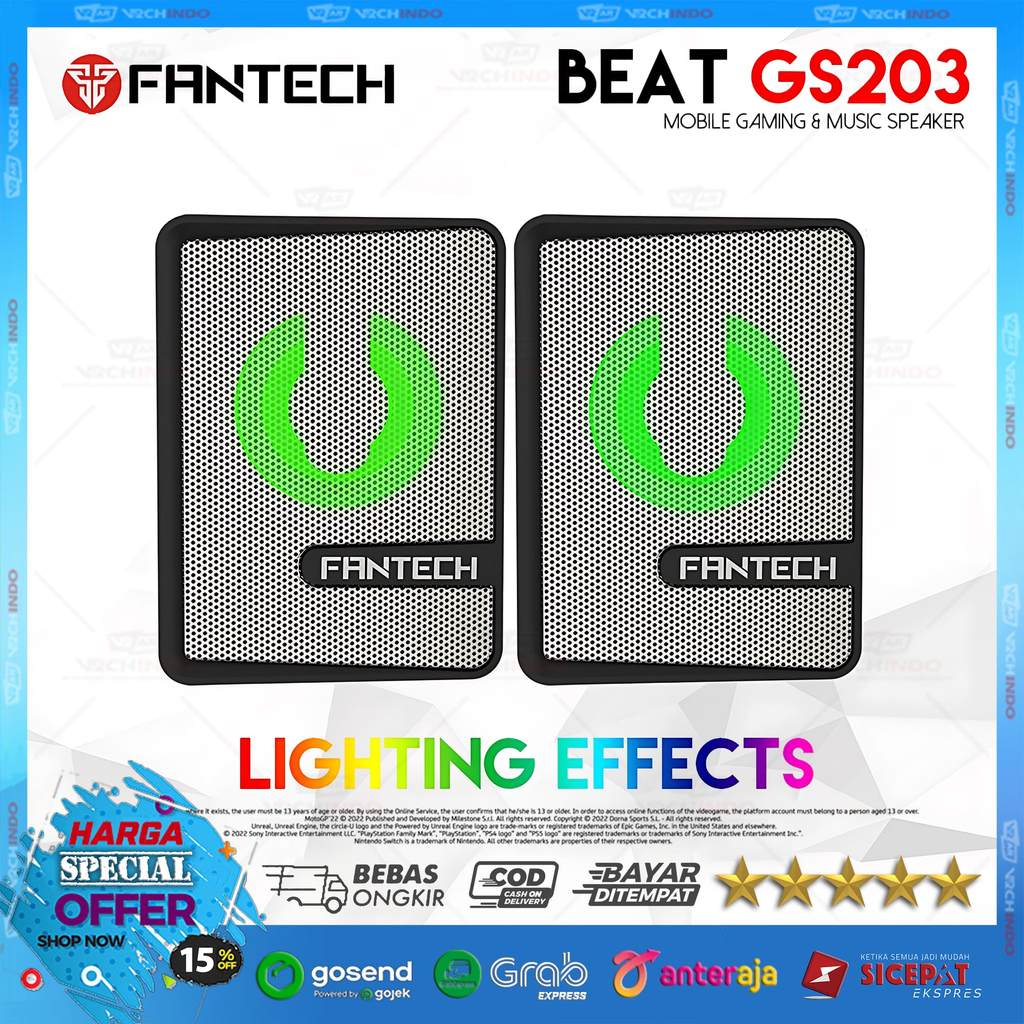 Speaker Laptop / Speaker Gaming / Speaker RGB | Fantech Beat GS203 Stereo USB Plug & Play Bass Kuat 