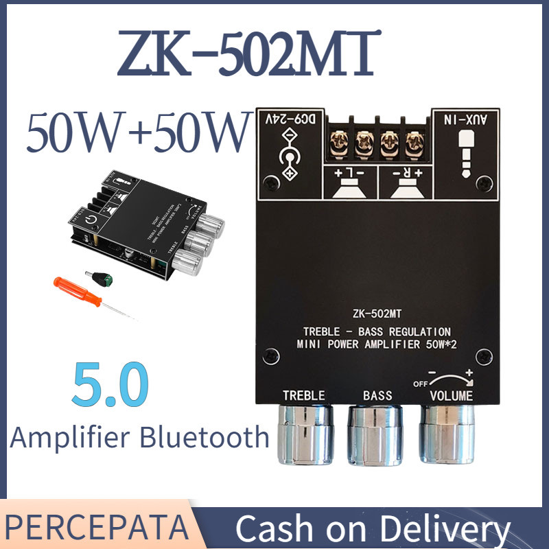 Amplifier Bluetooth 5.0 ZK-502MT 100W Output Cocok Banget Buat Upgrade Speaker Aktif Polytron Simbad