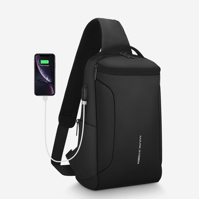 Mark Ryden Tas Selempang Pria Crossbody Waist Sling Bag USB  MR7069